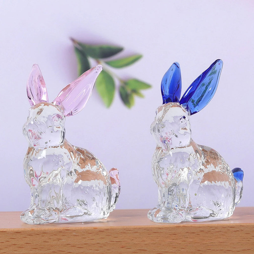 Rabbit Glass Animal Bunny Statue Crystal Figurines Sculpture Ornament Z1883