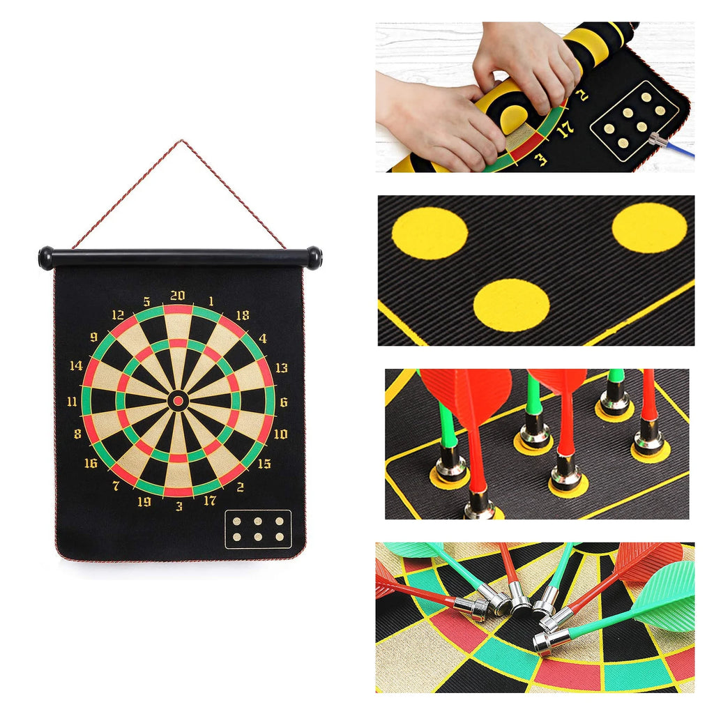 16 Magnetic Darts Double-Sided Dart Board Game Q901