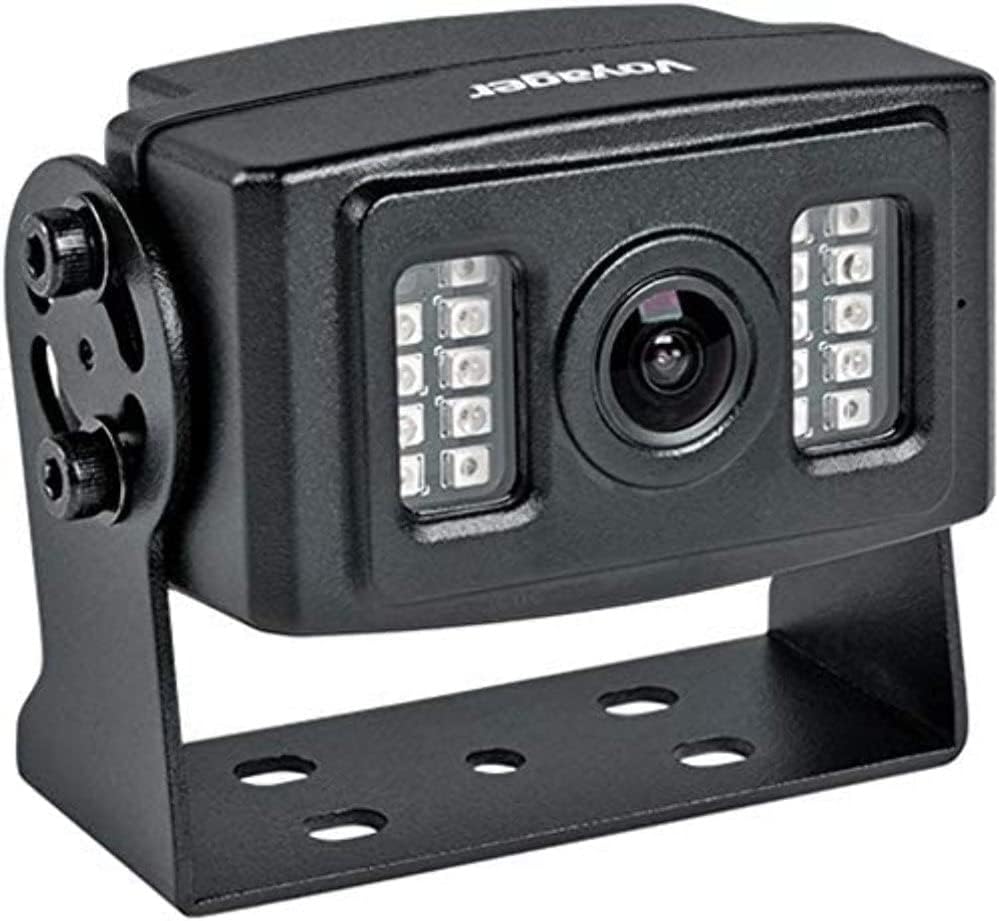 Rear Color Camera with LED Low-Light Assist, Black, 1/3 CMOS Image Sensor, 600 TV Lines Resolution, 145° Viewing Angle, Built-in Microphone, Electronic Iris Shutter, Waterproof (IP69K) X453