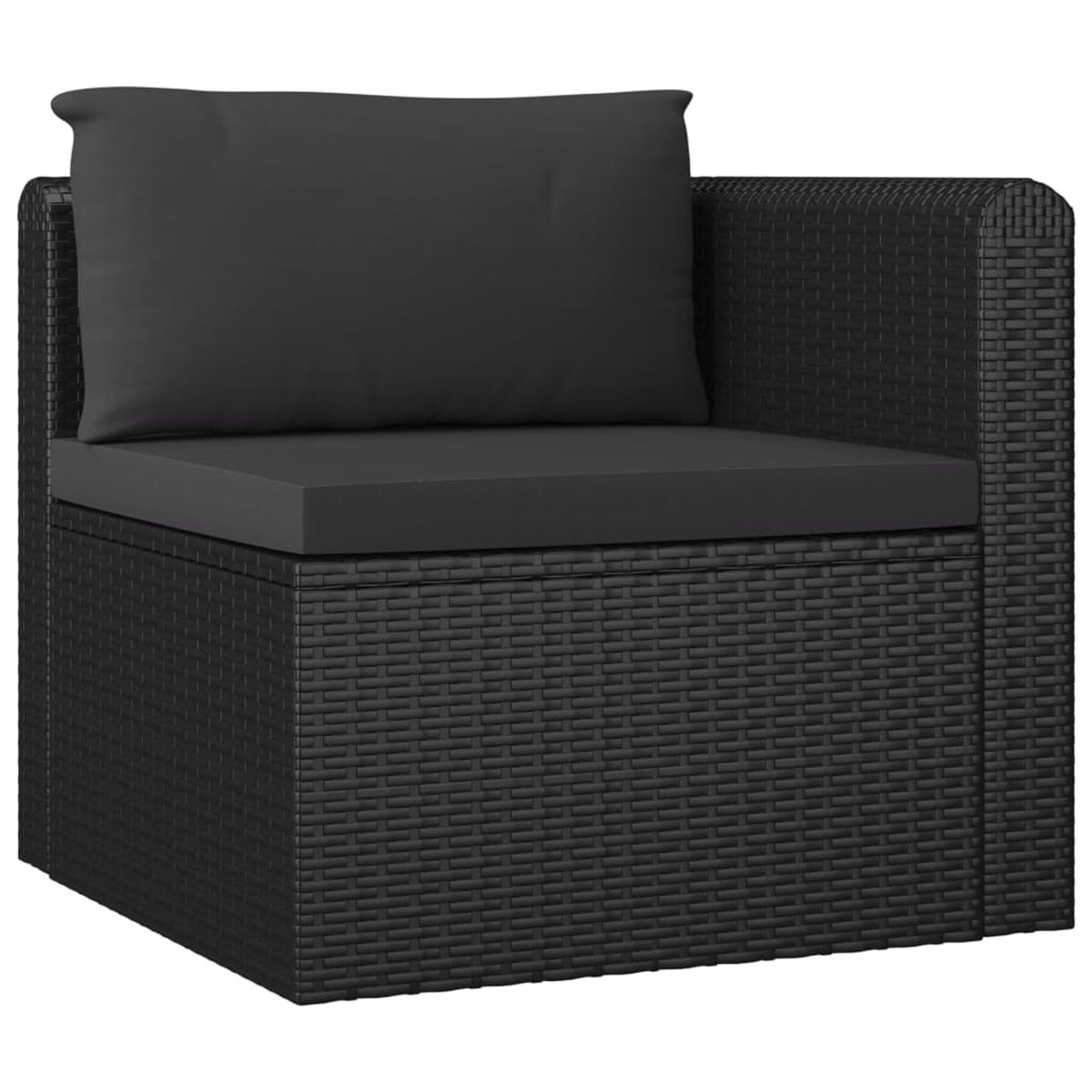 3 Piece Black Poly Rattan Outdoor Sofa Set D845282