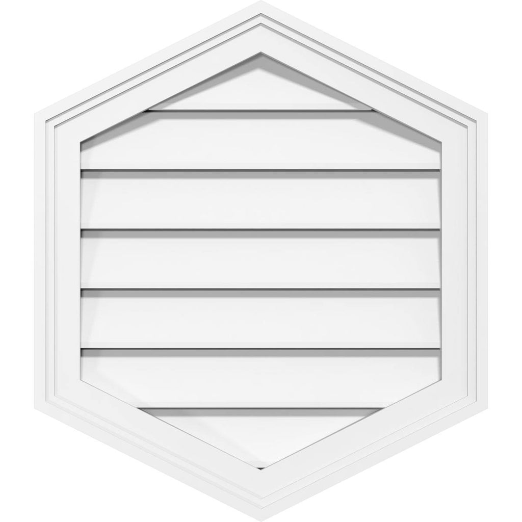 32x22W x 36x22H Vertical Peaked Surface Mount PVC Gable Vent 12/12 Pitch U7243