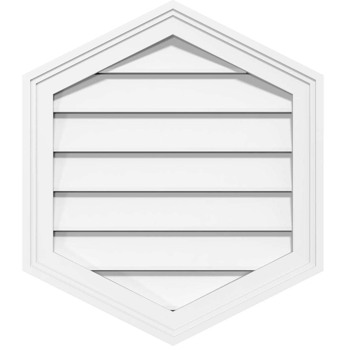 32x22W x 36x22H Vertical Peaked Surface Mount PVC Gable Vent 12/12 Pitch U7243