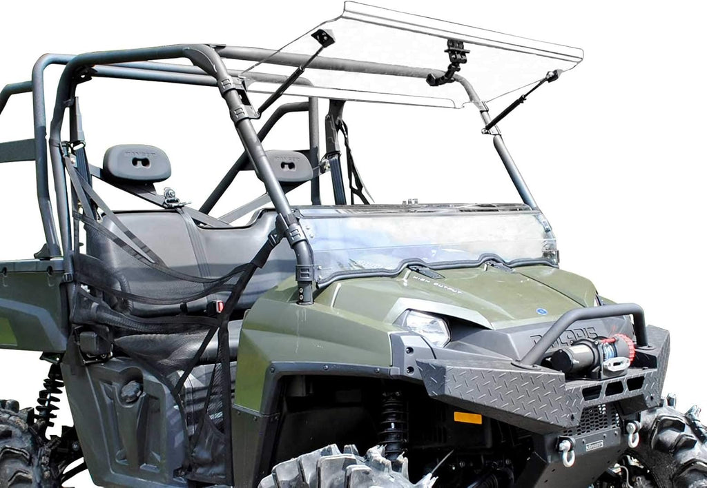 Scratch Resistant Flip Windshield for Polaris Ranger 570 Full-Size / Crew, 1/4" Thick Polycarbonate Q7855
