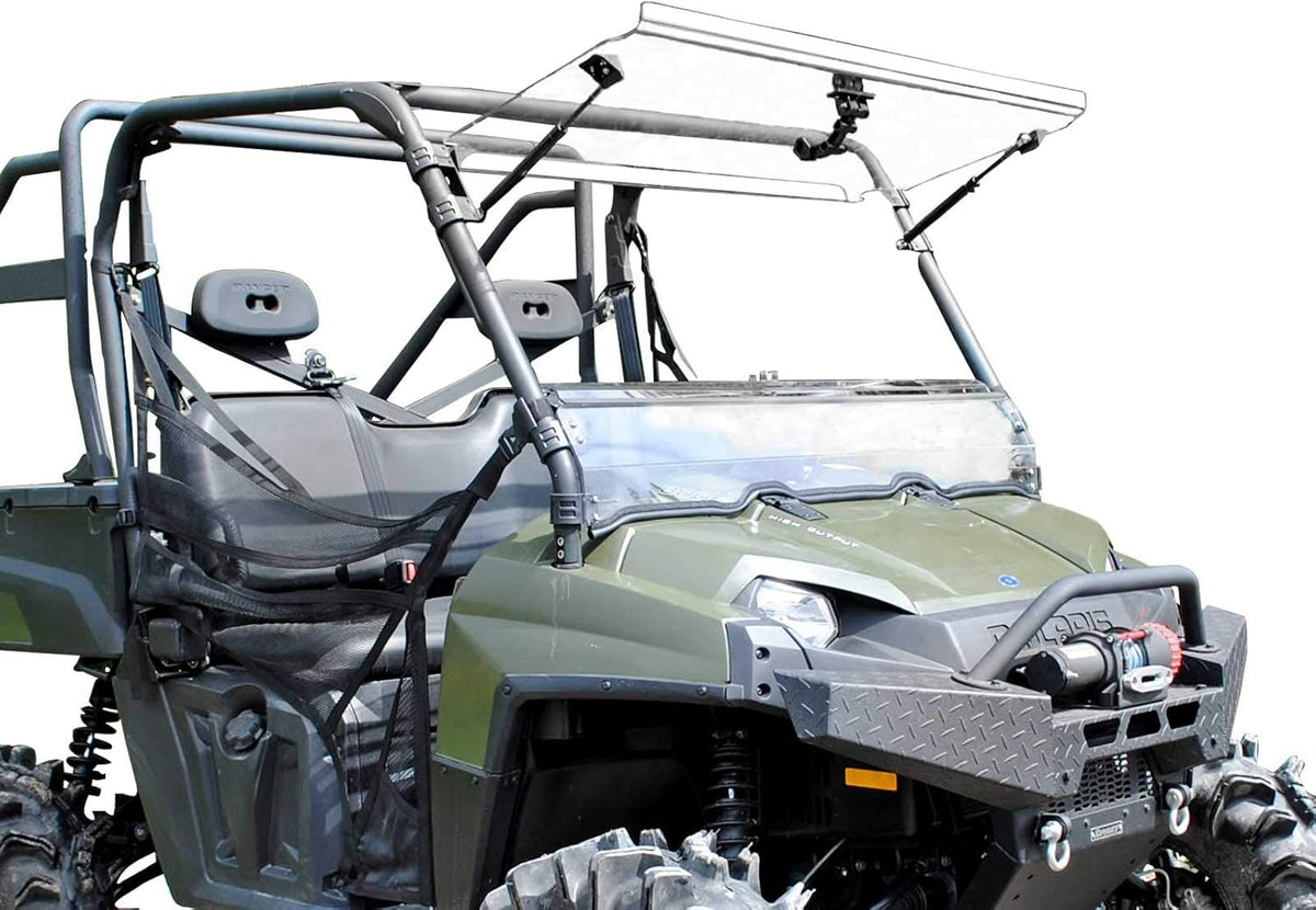 Scratch Resistant Flip Windshield for Polaris Ranger 570 Full-Size / Crew, 1/4" Thick Polycarbonate Q7855