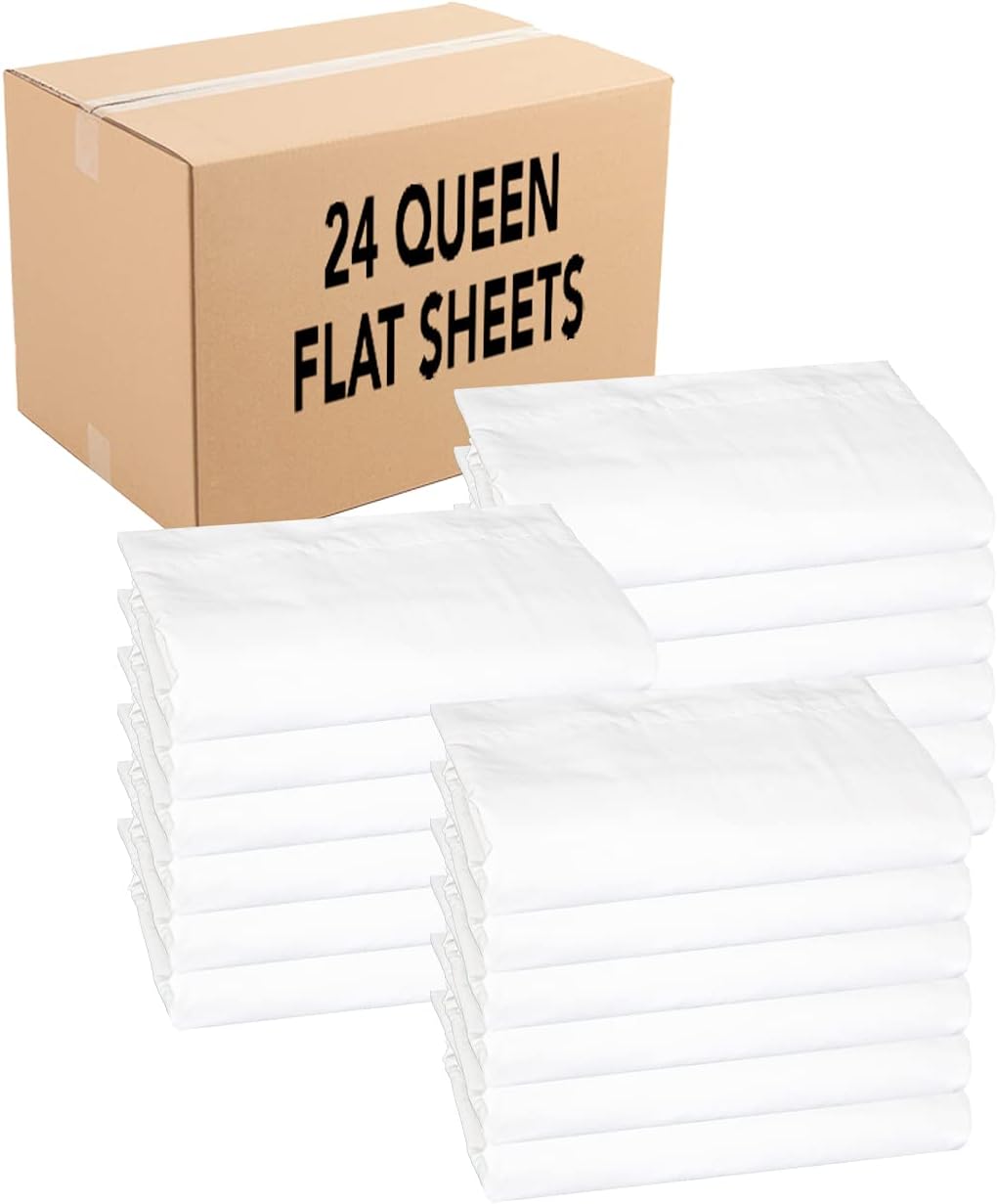 Queen Sized Fitted Bed Sheets, 200 Thread Count Poly/Cotton, 60 x 80 in., 12 in. Depth N328986