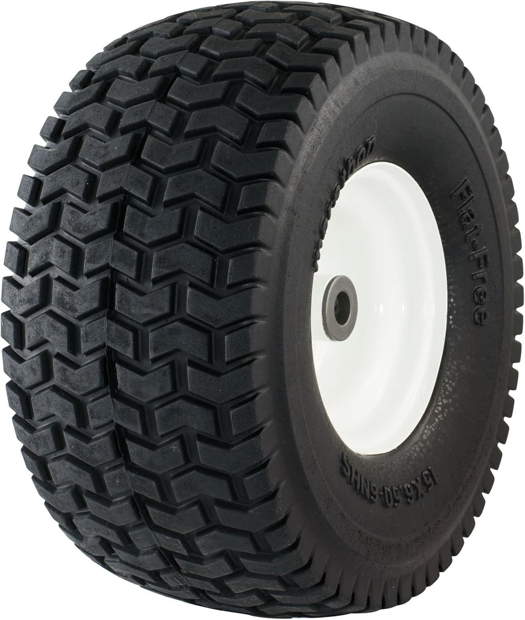 15x6.50-6" Flat Free Lawnmower Tire on Wheel, Pack of 2 P839254