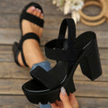 One-strap platform chunky heel high heels
