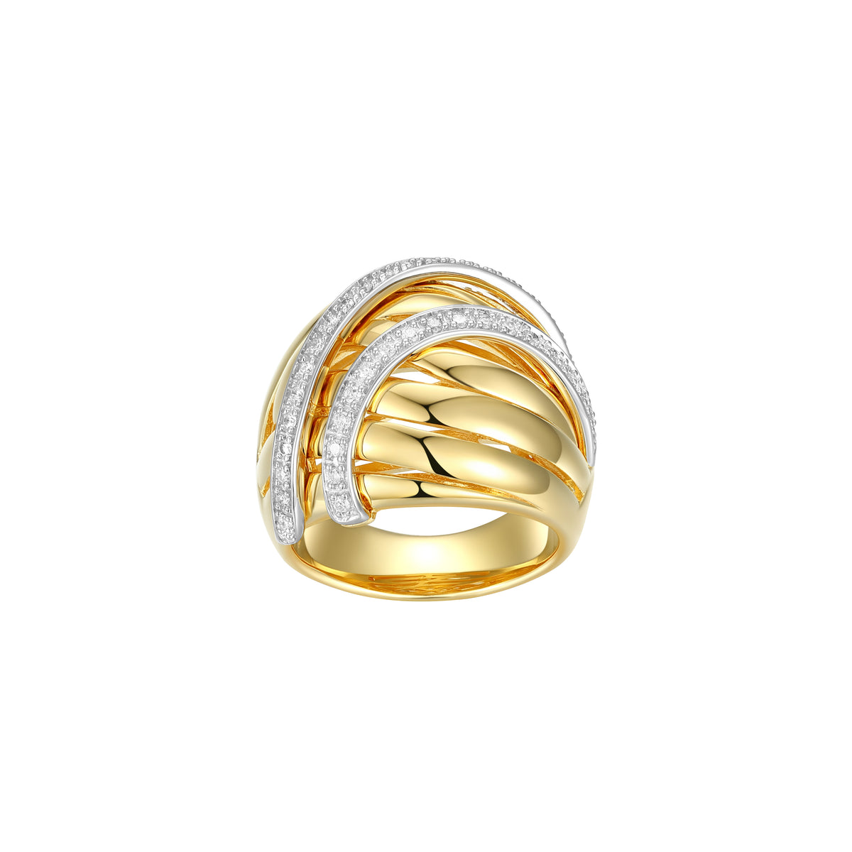 18K Gold Plated Sterling Silver Lab Grown Diamond Ring F978
