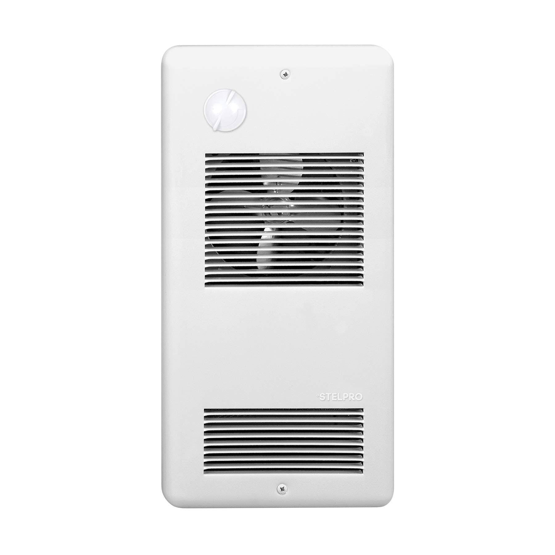 White Pulsair Wall Fan Heater with Integrated Mechanical Thermostat O771156
