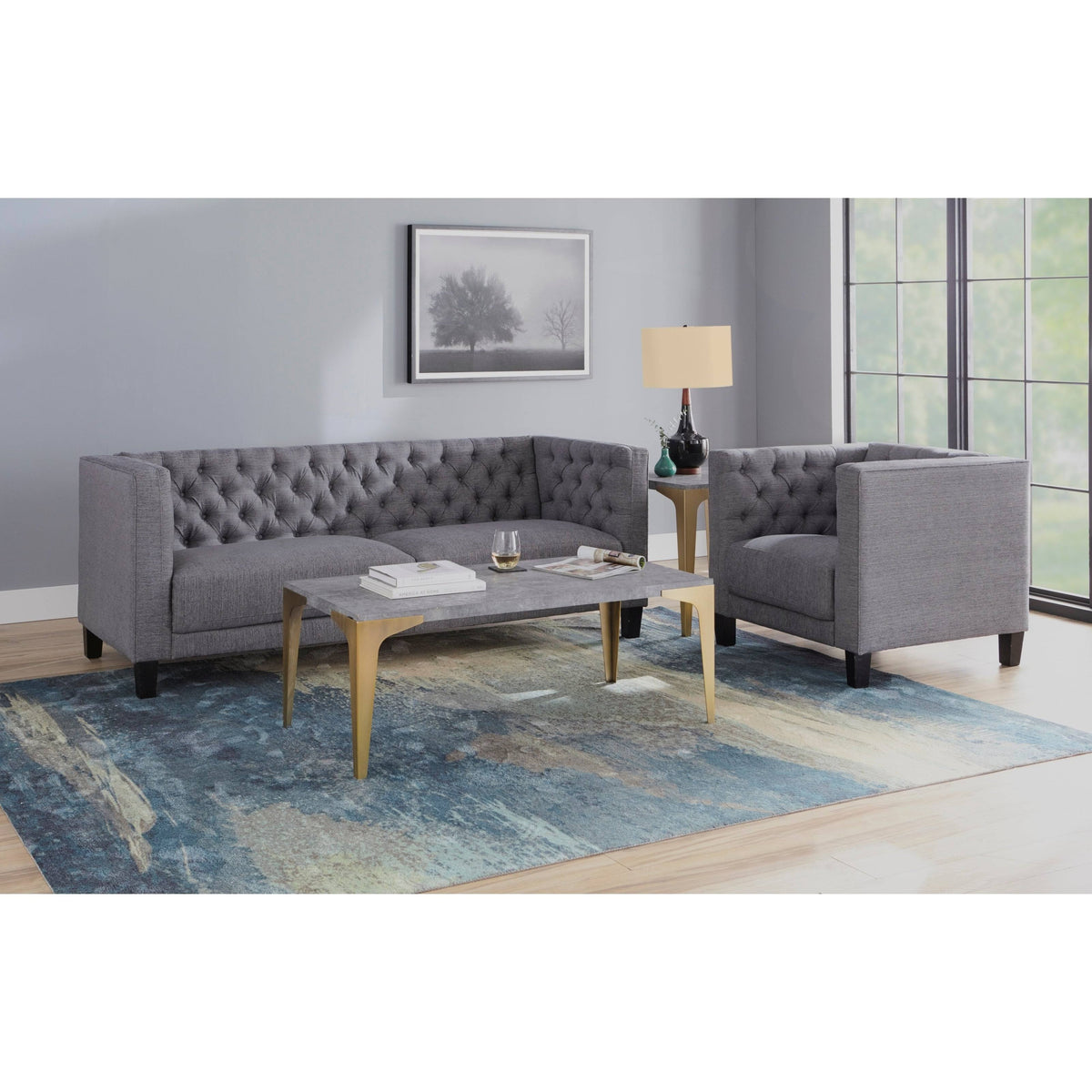 Medium Grey Accent Chair S8002