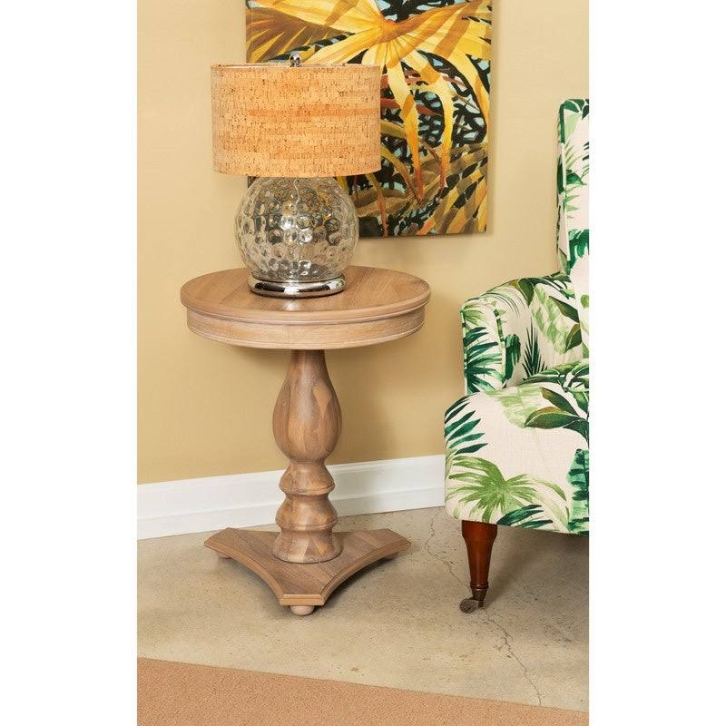 White Round Accent Side Table P292706