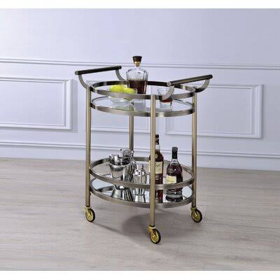 Brushed Bronze Bar Cart F1886