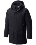 Men’s Long Parka Winter Coat with Removable Hood Fleece Lining Black G1326