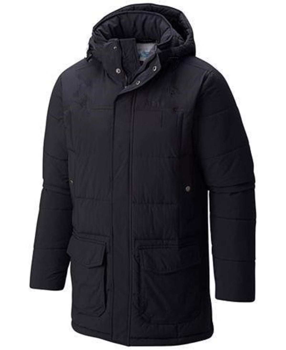 Men’s Long Parka Winter Coat with Removable Hood Fleece Lining Black G1326