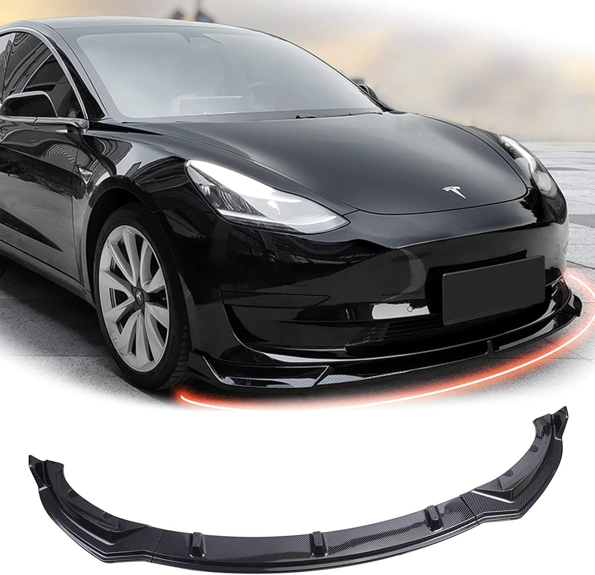 ABS Glossy Carbon Fiber Front Lip Spoiler Z482