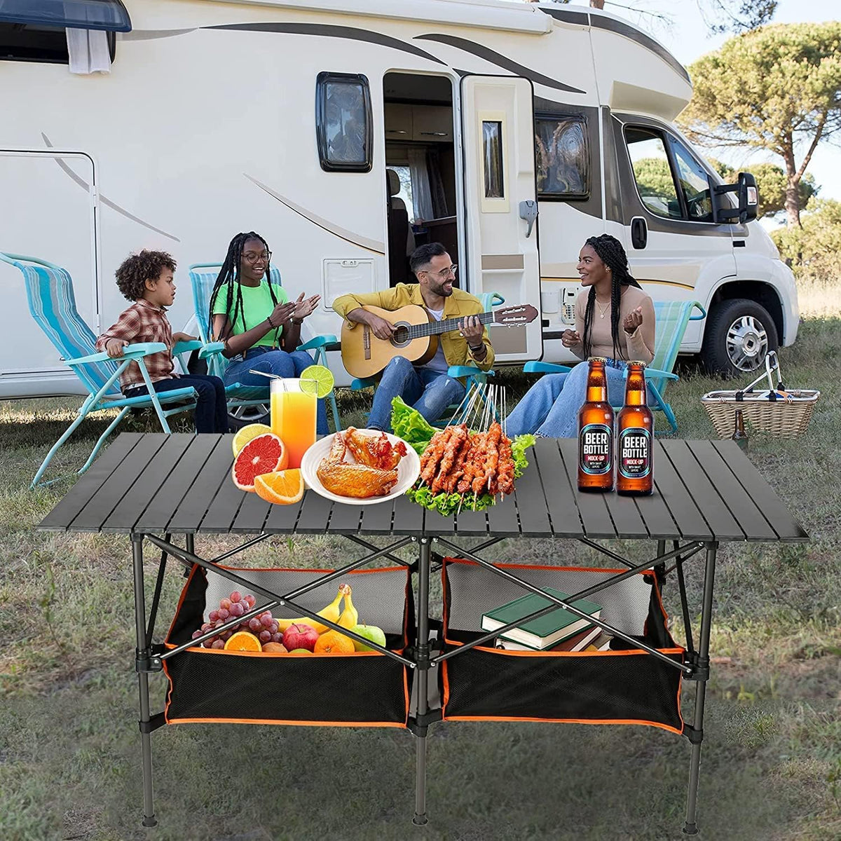 Heavy Duty Aluminum Camping Table with Carry Bag W88987