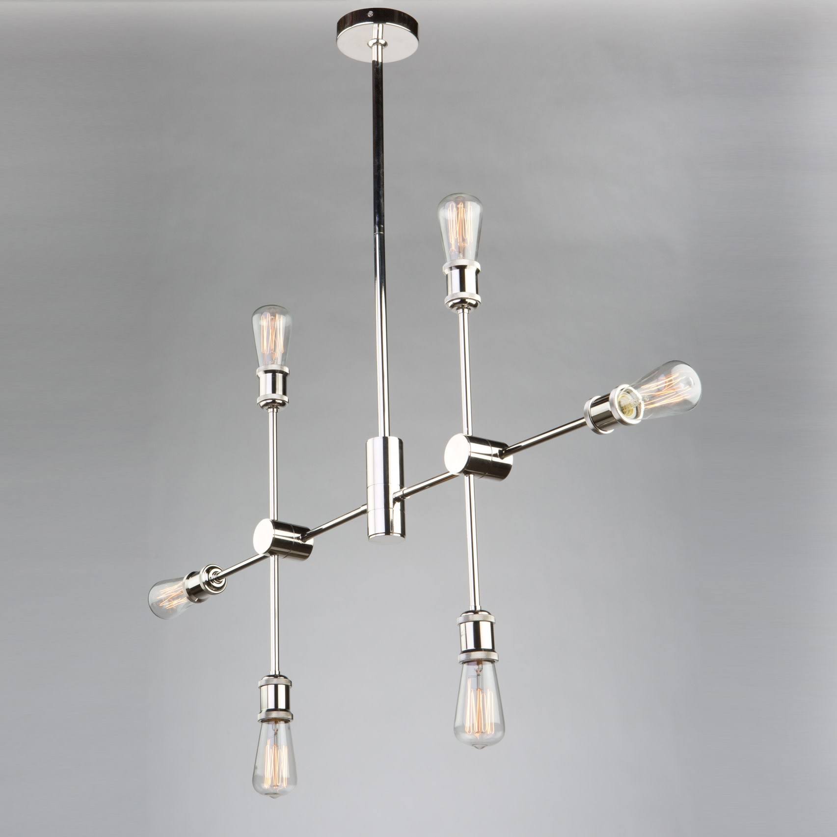 Matte Black Satin Brass 6 Light Chandelier Z2597