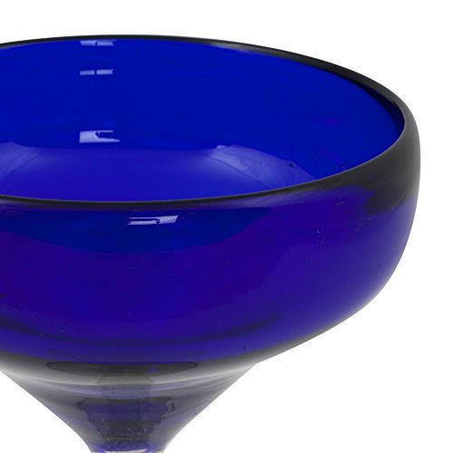Cobalt Blue Recycled Glass Margarita Glasses U908379