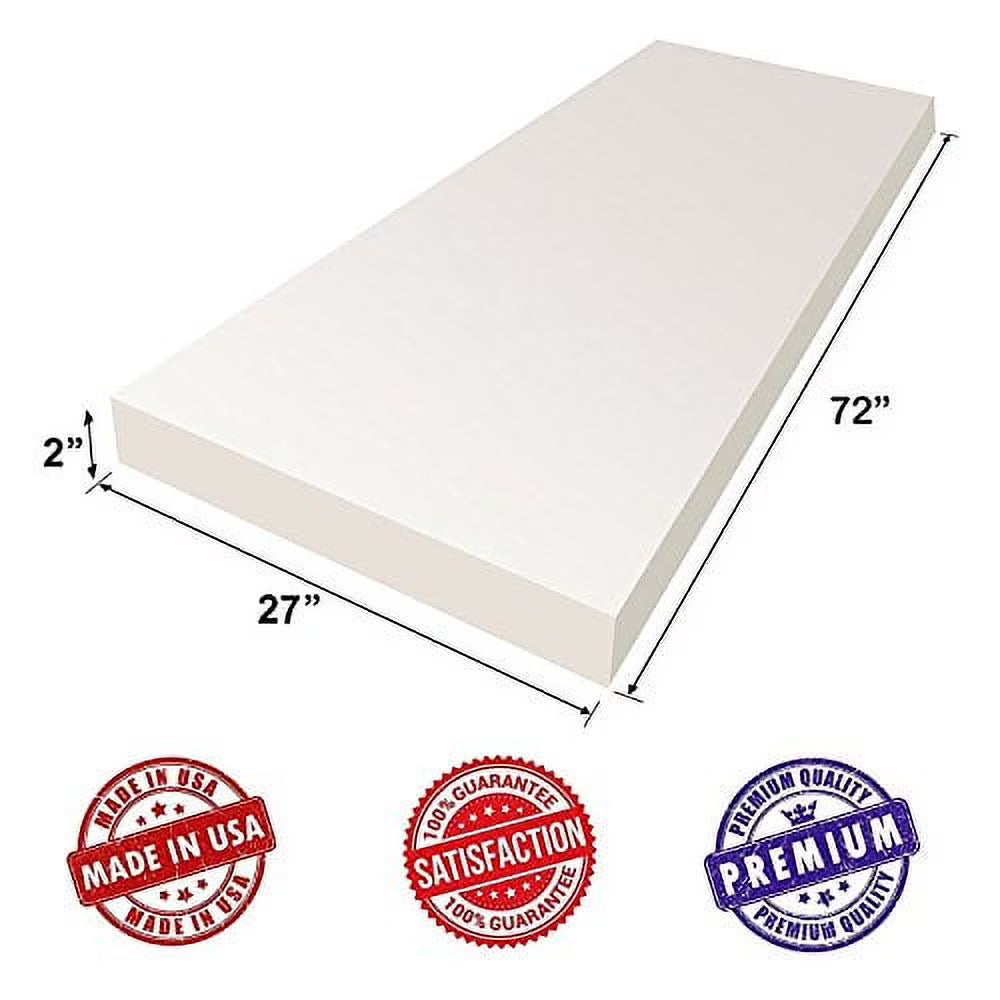Upholstery Foam Cushion Sheet 2"x27"x72" Regular Density M659