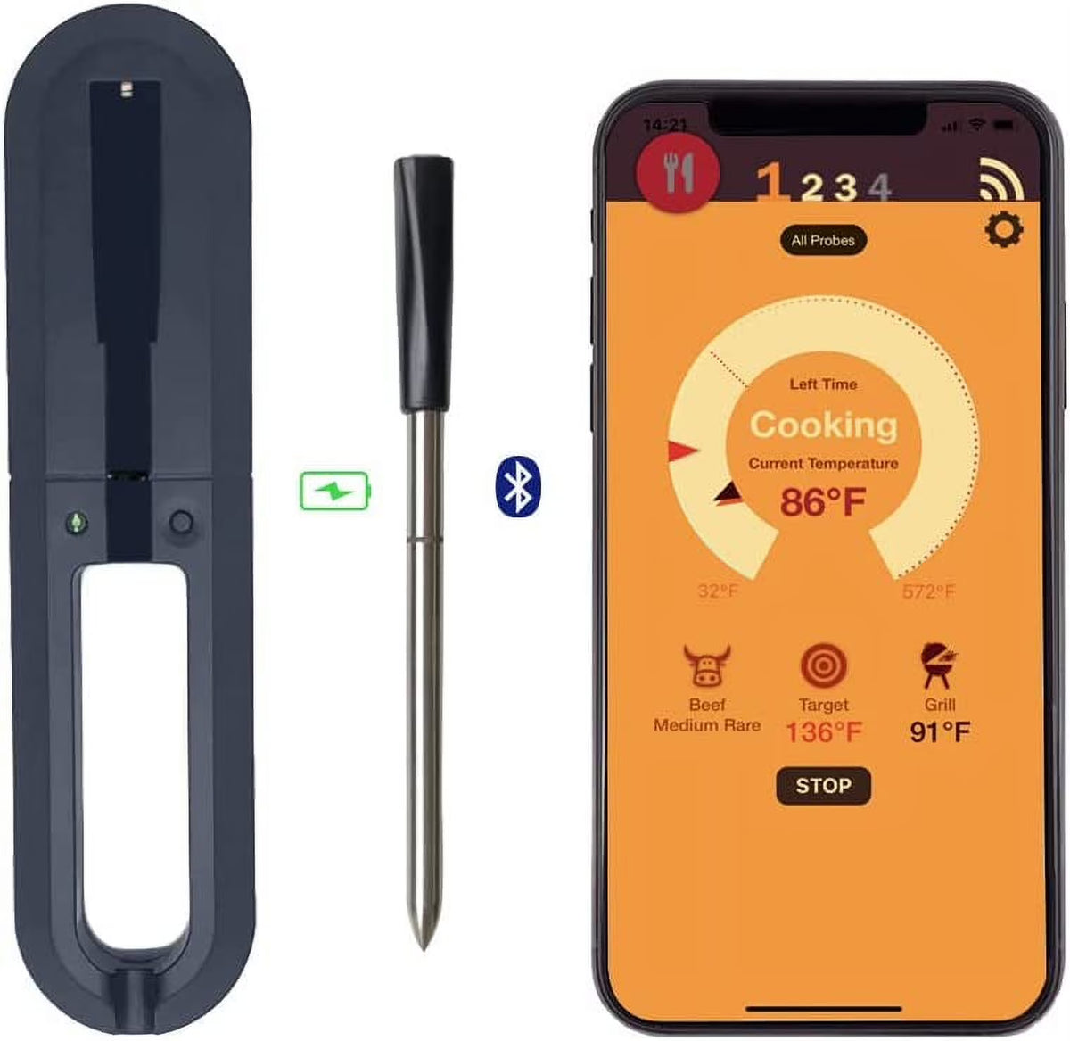 Wireless Bluetooth Meat Thermometer for BBQ U8606