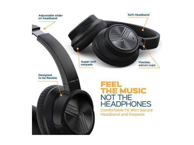 Black Over-Ear Bluetooth Headphones Active Noise Cancelling G2416