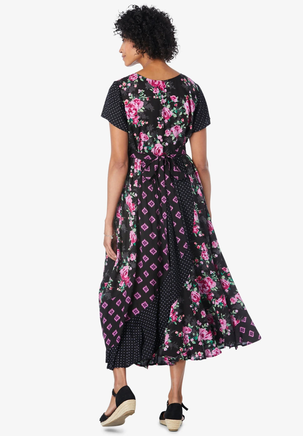 Plus Size Petite Rose Garden Maxi Dress X503196