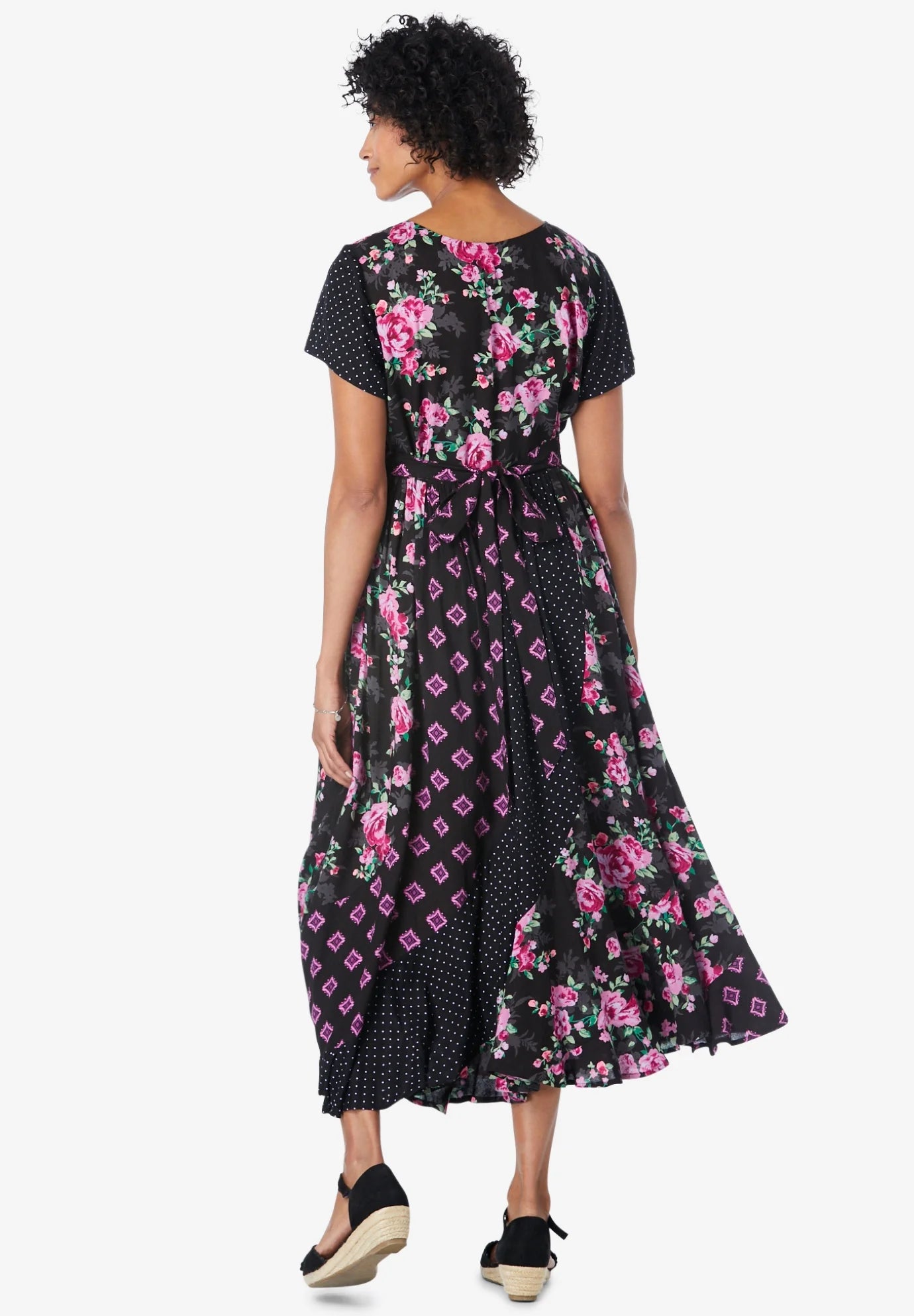 Plus Size Petite Rose Garden Maxi Dress X503196
