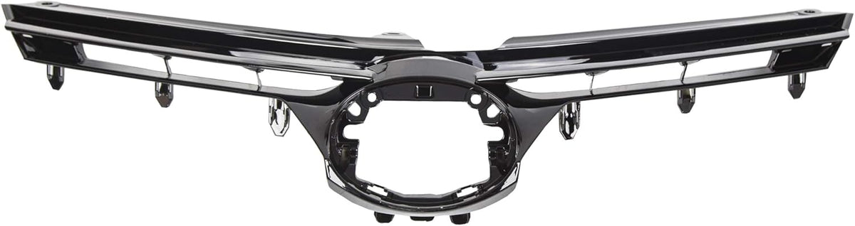 Black Front Bumper Upper Hood Grille Pack of 2 N55877