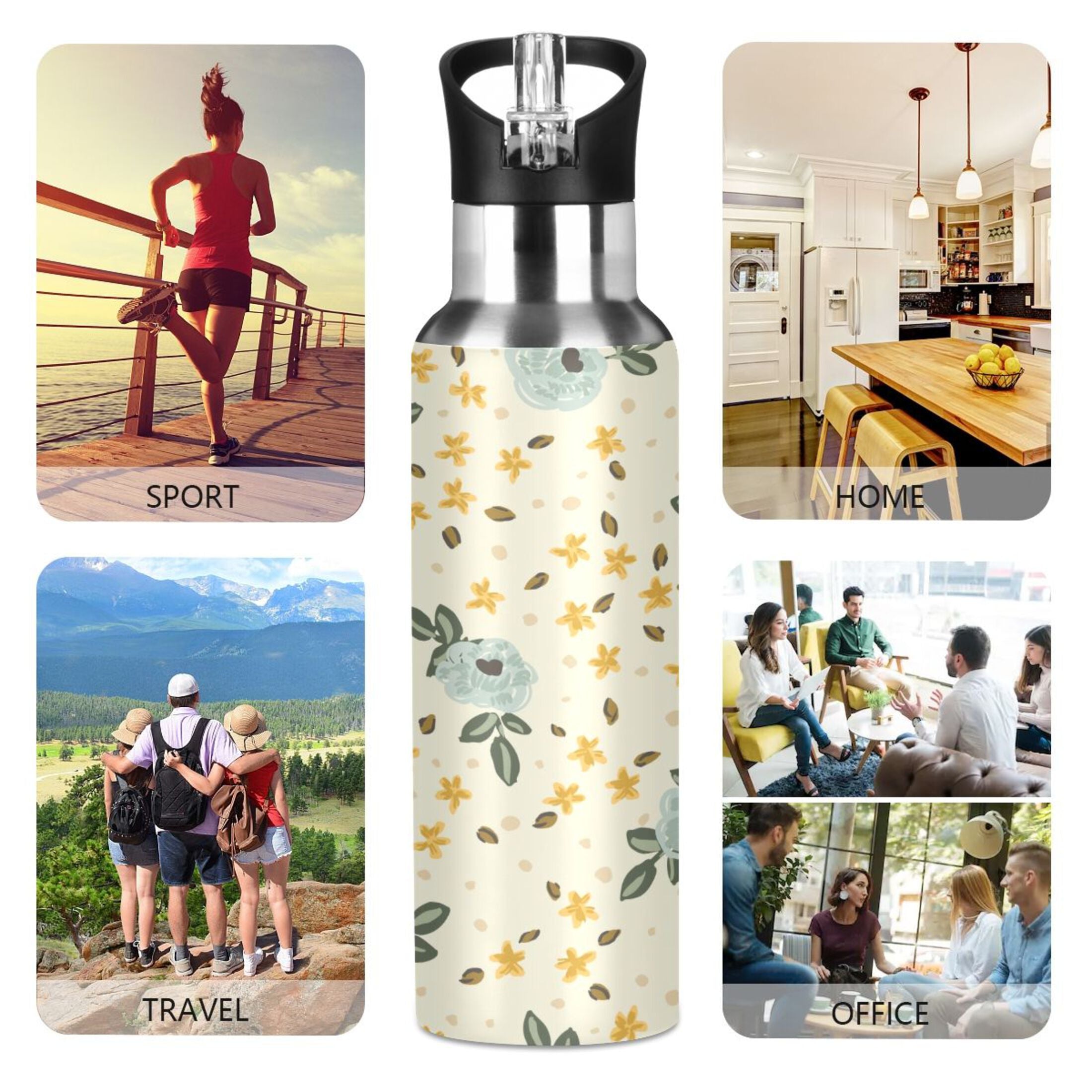 Stainless Steel Insulated Water Bottle with Straw Lid O320