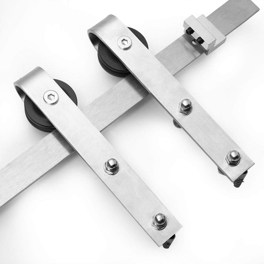 Solid Barn Door with Stainless Steel Rail Hardware Kit S163