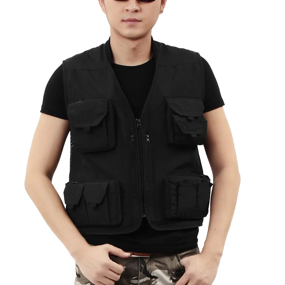 Men Fishing Cargo Vest Jacket O2770