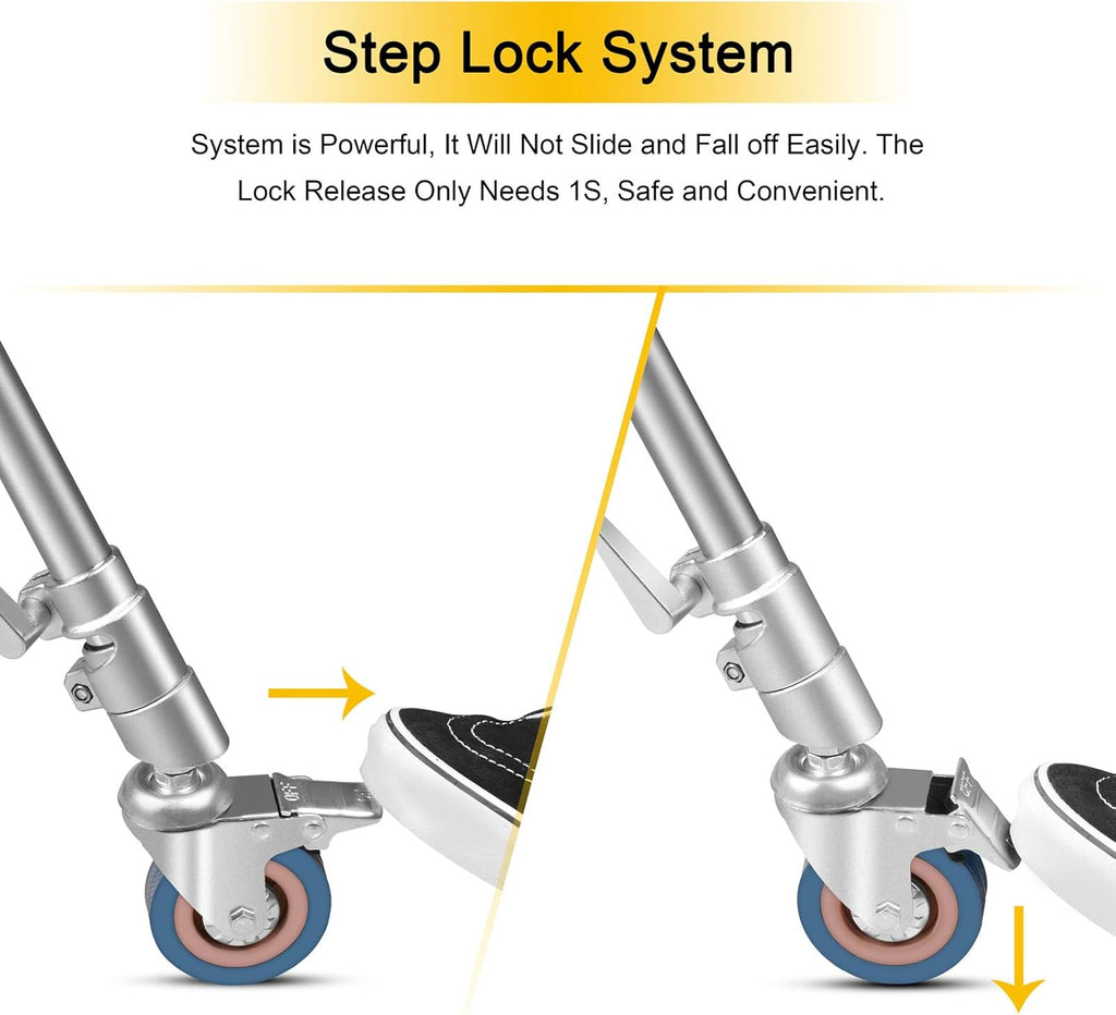 Swivel Caster Wheels Set with Brake for C Stand Q763