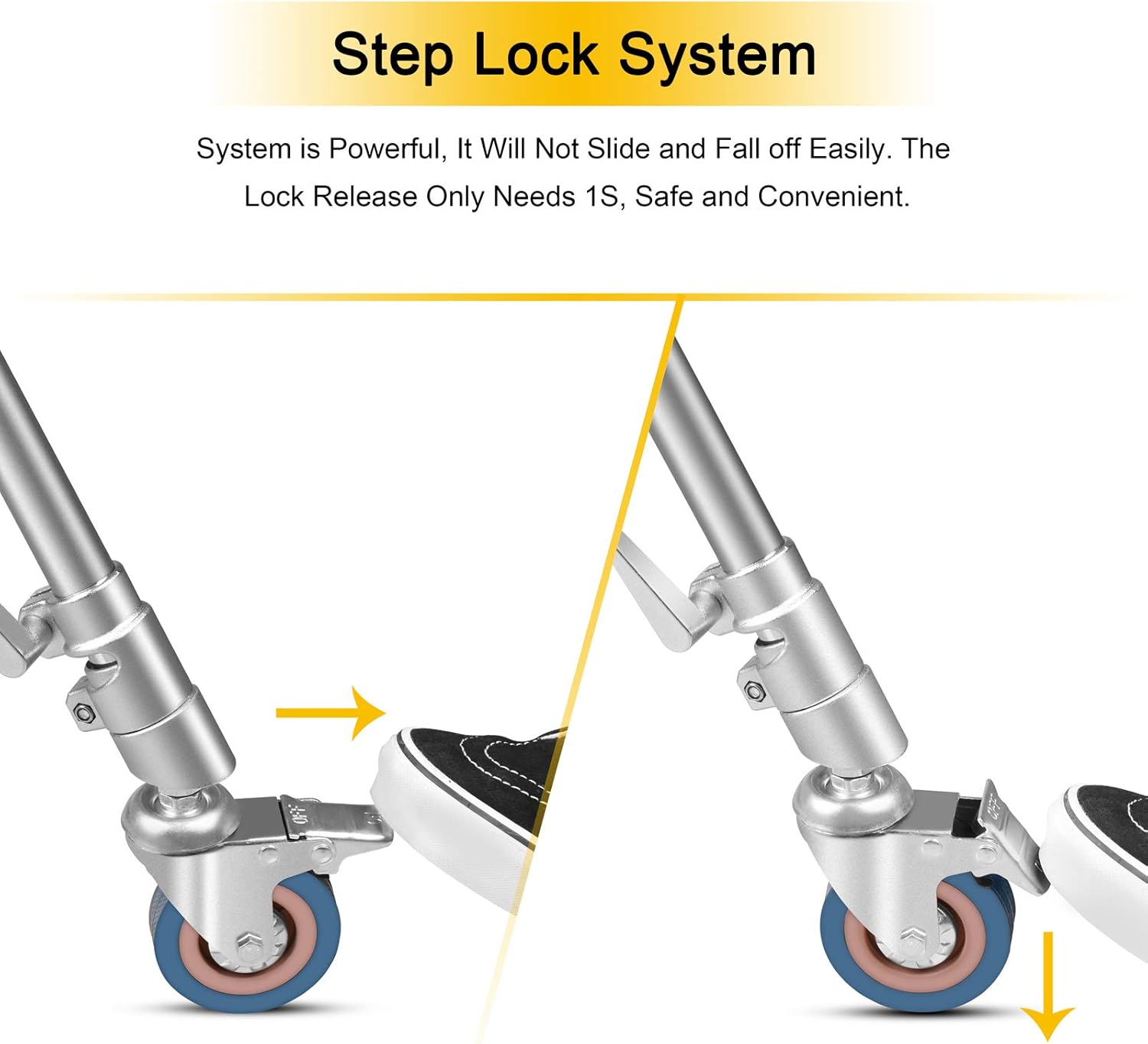 Swivel Caster Wheels Set with Brake for C Stand Q763