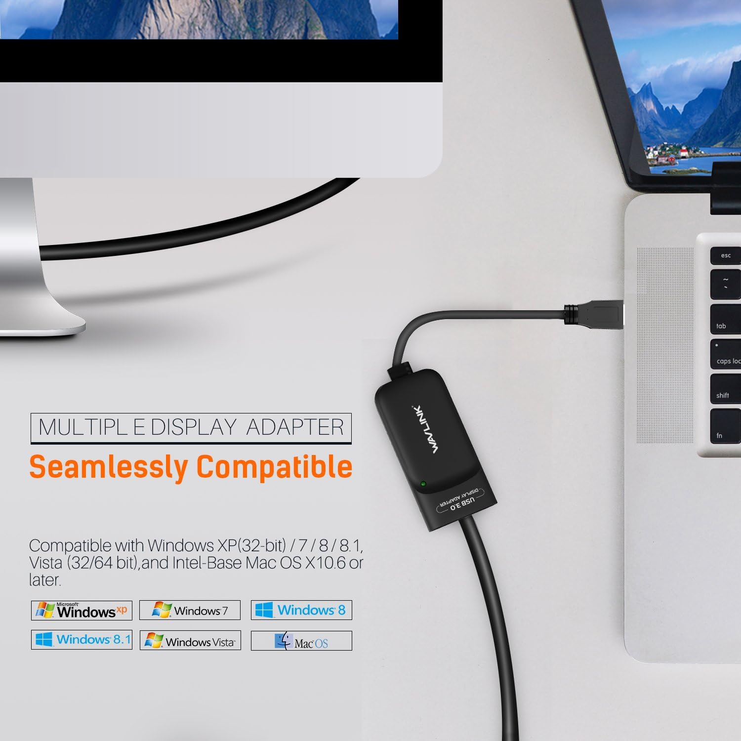 USB 3.0 to HDMI Video Graphics Adapter with Audio Port Displaylink Chip, 2048x1152 External Video Card Adapter M235136