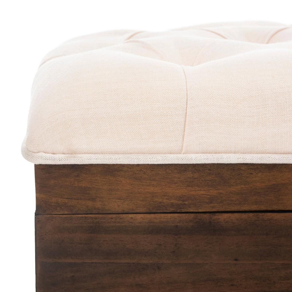 Light Beige Tufted Cocktail Ottoman R823875