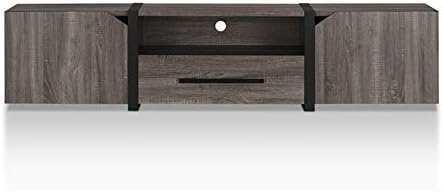 Rustic Wood 81.5-Inch TV Stand in Distressed Gray S57178
