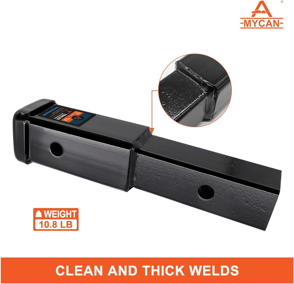 Hitch Extender 7 inch Trailer Extension for 2 inch Receiver Solid Shank 3500 lbs Pack of 2 N662
