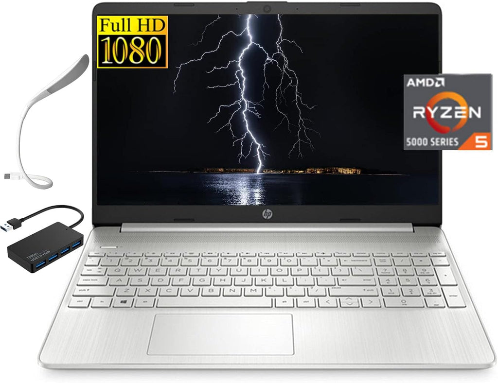 HP 15.6 FHD Laptop, AMD Ryzen 5-5500, 32GB RAM, 1TB SSD, Silver J22349