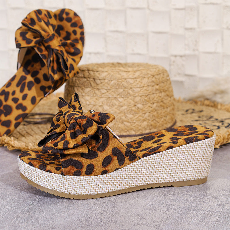 Wedge platform fabric sandals