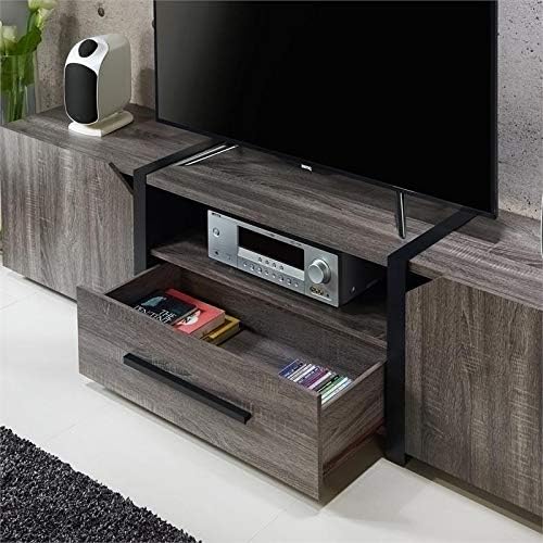Rustic Wood 81.5-Inch TV Stand in Distressed Gray S57178