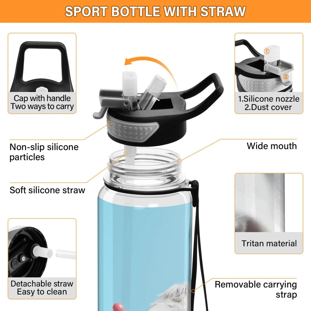 32oz Leakproof Tritan Sports Water Bottle with Straw I836838