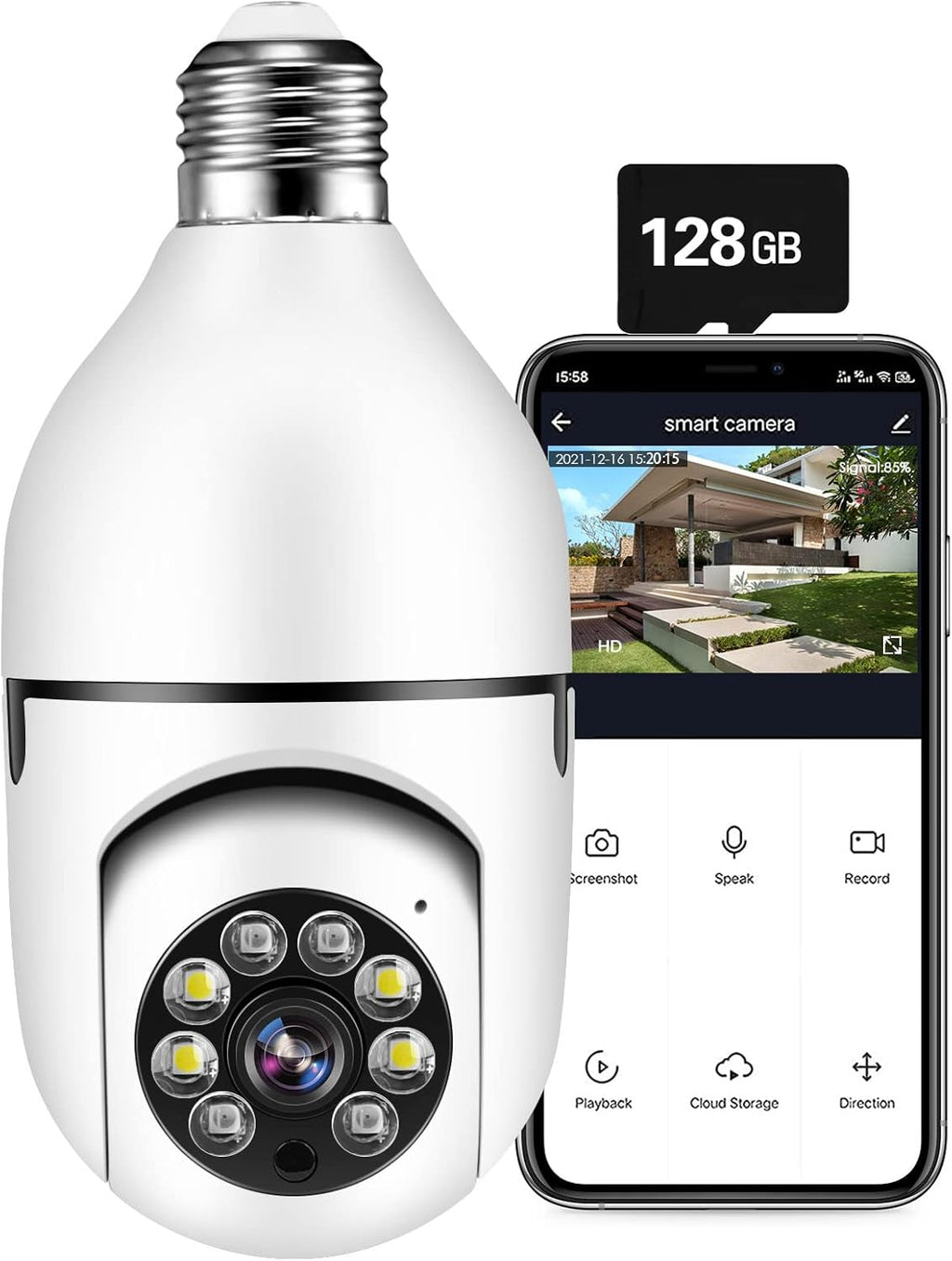 2 Pack 1080P PTZ WiFi Security Camera with 32 GB Micro SD Card L89190