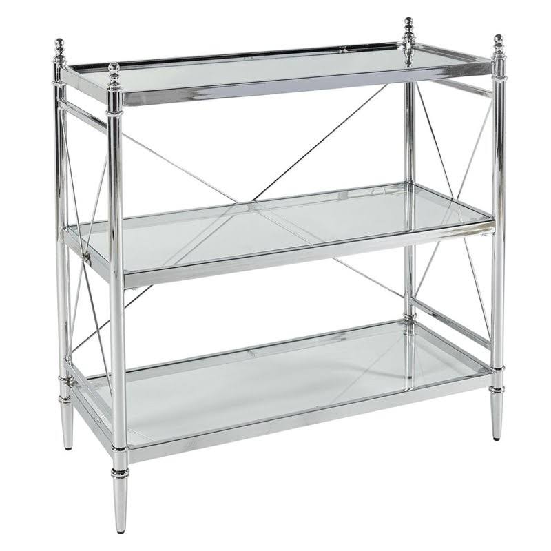 Glass Floor Console in Chrome S48506