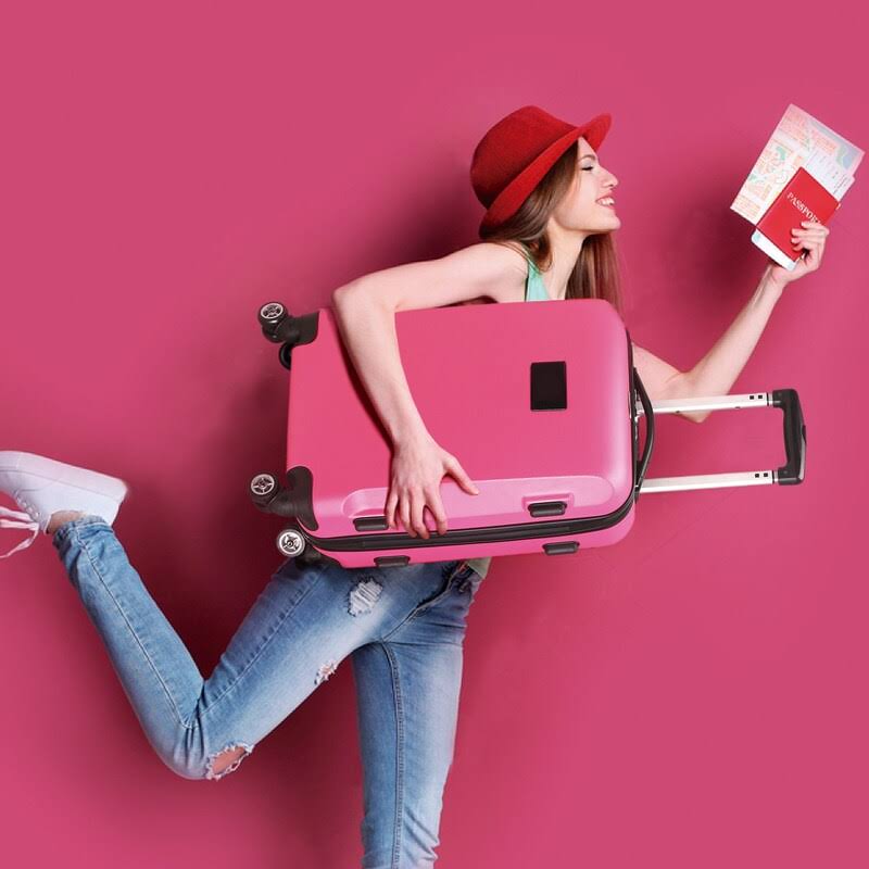 Pink Hardsided Spinner Suitcase O5232