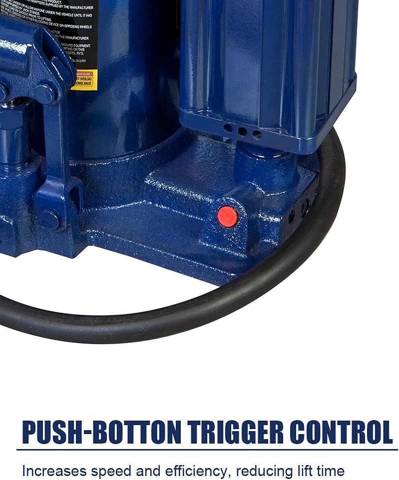 Blue Pneumatic Air Hydraulic Bottle Jack with Manual Hand Pump J936783