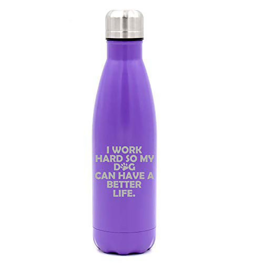 17 oz. Double Wall Vacuum Insulated Stainless Steel Water Bottle Travel Mug Cup (Purple) D224