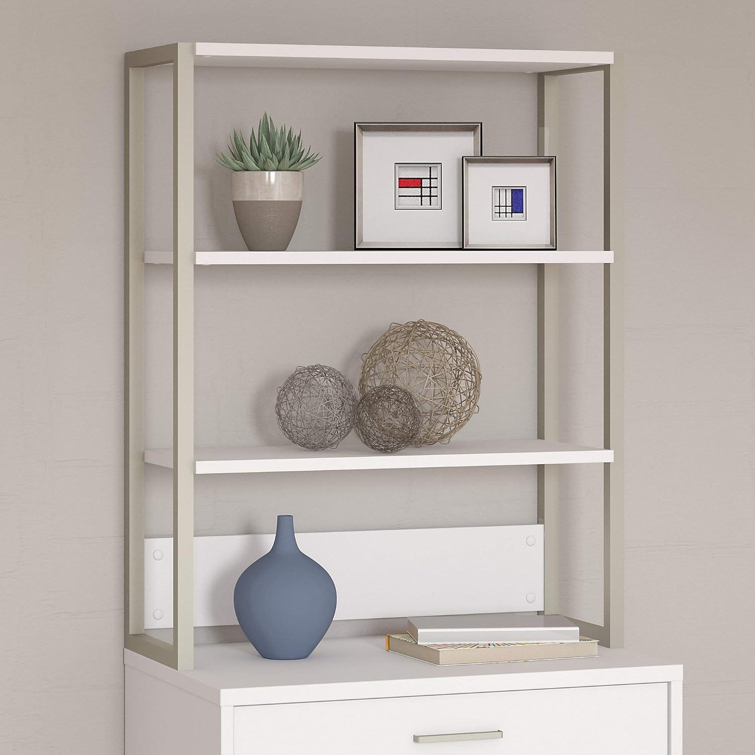 White Bookcase Hutch L2279