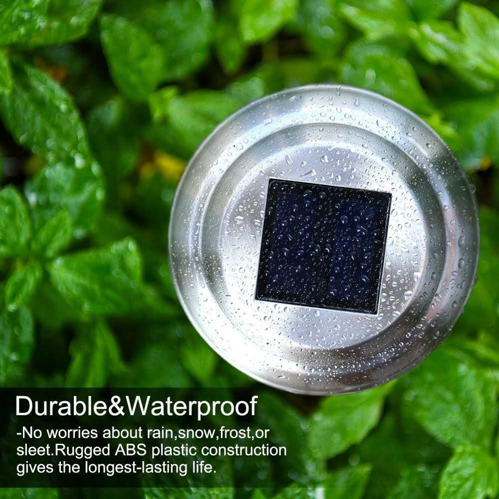 Solar LED Outdoor Lights 8-Pack Stainless Steel Pathway B4732