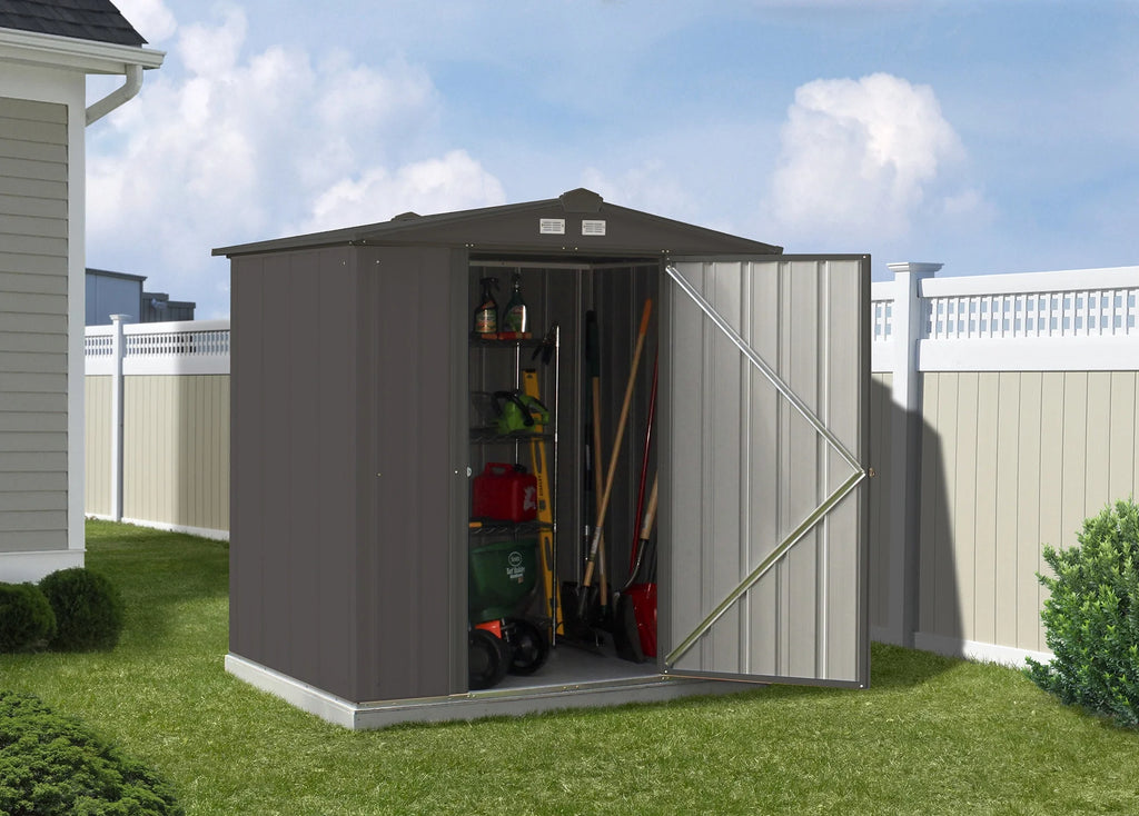 6 x 5 ft Galvanized Steel Storage Shed Q515487