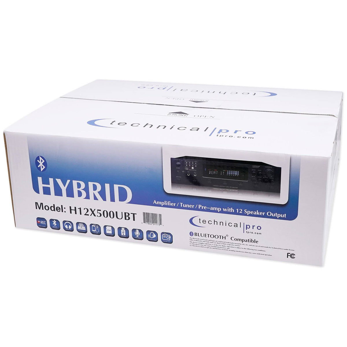 6000W 6-Zone Bluetooth Receiver with 8 Slim Wall Speakers and 4 RockSlim Black Speakers L312694